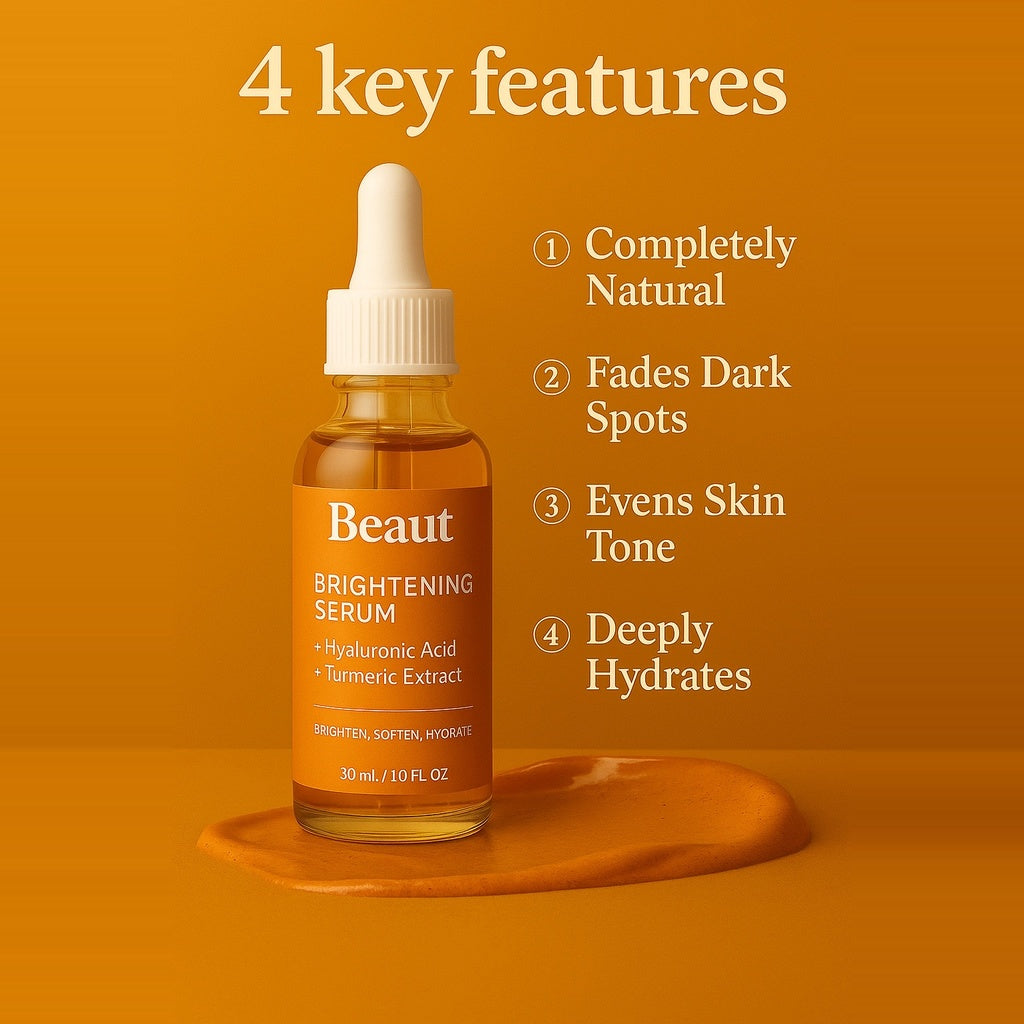 Turmeric + Hyaluronic Acid: Brightening Serum for Soft, Even Skin