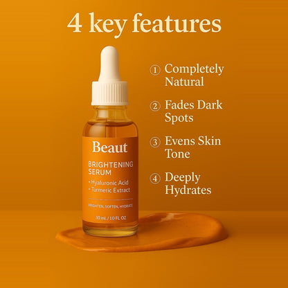 Turmeric + Hyaluronic Acid: Brightening Serum for Soft, Even Skin